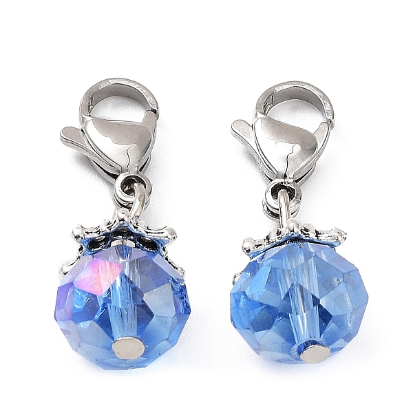 PandaHall Electroplate Faceted Glass Pendants, with 304 Stainless Steel Lobster Claw Clasps, Round, Sky Blue, 25mm, Pendant: 14.5x9mm...
PandaHall Electroplate Faceted Glass Pendants, with 304 Stainless Steel Lobster Claw Clasps, Round, Sky Blue, 25mm, Pendant: 14.5x9mm...