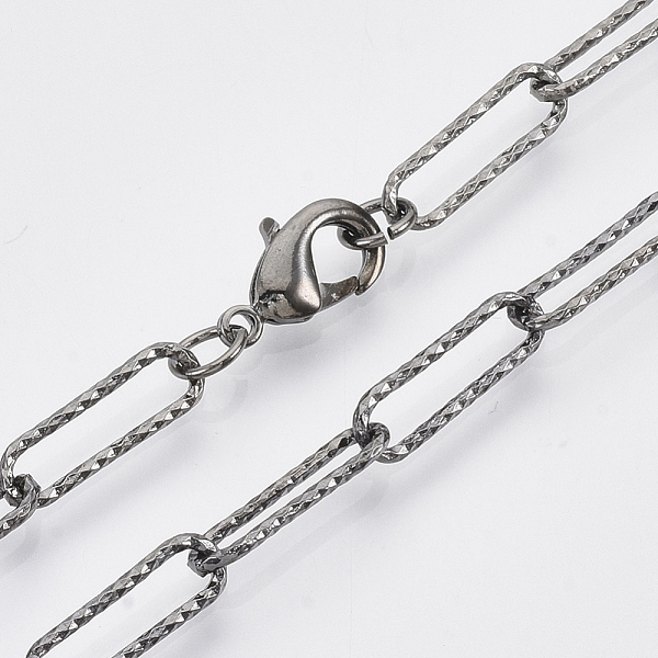 PandaHall Brass Textured Paperclip Chain Necklace Making, with Lobster Claw Clasps, Gunmetal, 24.01 inch(61cm)), Link: 14.5x4.5x1mm Brass
PandaHall Brass Textured Paperclip Chain Necklace Making, with Lobster Claw Clasps, Gunmetal, 24.01 inch(61cm)), Link: 14.5x4.5x1mm Brass