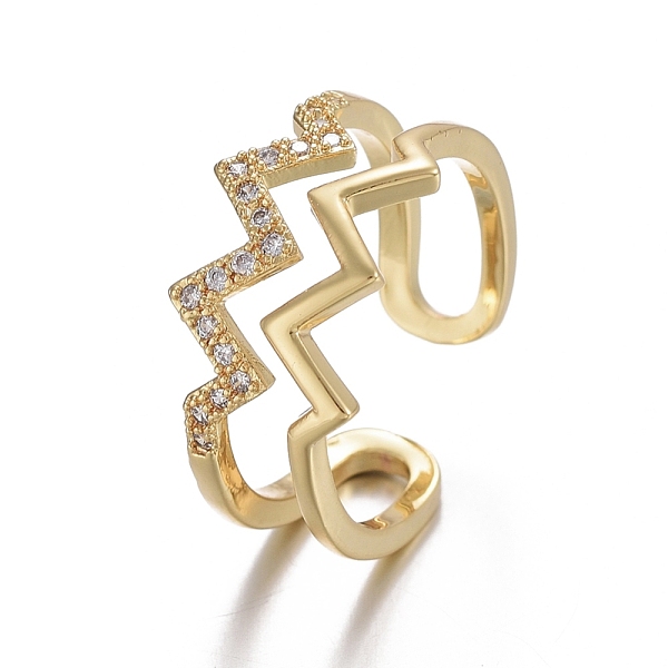 PandaHall Adjustable Brass Micro Pave Cubic Zirconia Cuff Rings, Open Rings, Long-Lasting Plated, Wave, Clear, Golden, US Size 7 1/4(17.5mm)...
PandaHall Adjustable Brass Micro Pave Cubic Zirconia Cuff Rings, Open Rings, Long-Lasting Plated, Wave, Clear, Golden, US Size 7 1/4(17.5mm)...