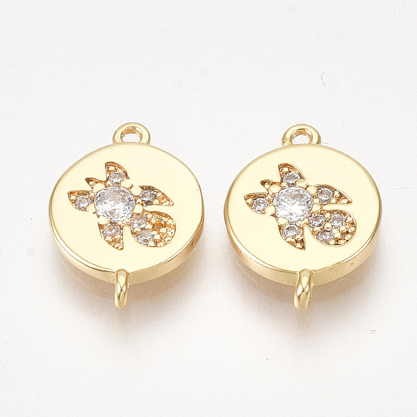 PandaHall Brass Micro Pave Cubic Zirconia Links, Flat Round, Clear, Nickel Free, Real 18K Gold Plated, 12x8.5~9x2mm, Hole: 0.8mm Brass+Cubic...
PandaHall Brass Micro Pave Cubic Zirconia Links, Flat Round, Clear, Nickel Free, Real 18K Gold Plated, 12x8.5~9x2mm, Hole: 0.8mm Brass+Cubic...