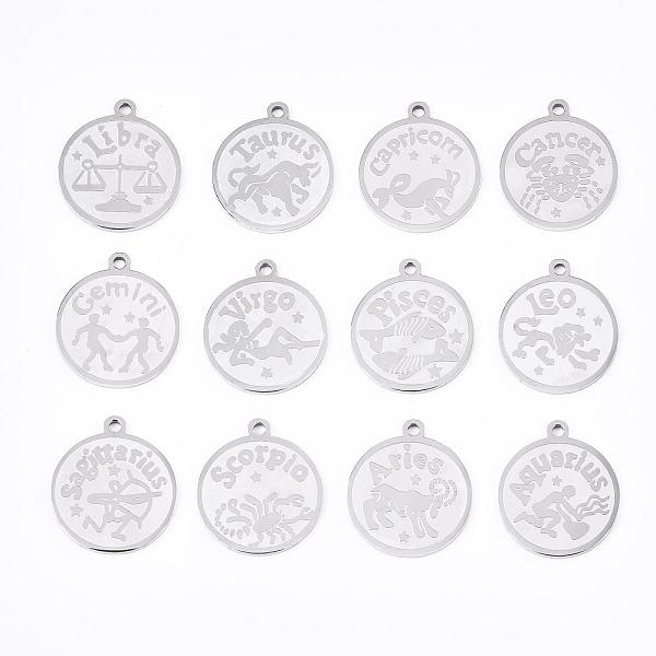 PandaHall 201 Stainless Steel Pendants, Flat Round with Twelve Constellation, Laser Cut, Stainless Steel Color, 25x22x1.5mm, Hole: 2mm...
PandaHall 201 Stainless Steel Pendants, Flat Round with Twelve Constellation, Laser Cut, Stainless Steel Color, 25x22x1.5mm, Hole: 2mm...