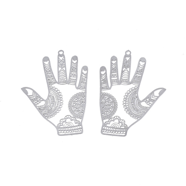 PandaHall 201 Stainless Steel Pendants, Etched Metal Embellishments, Palm, Stainless Steel Color, 37x26x0.3mm, Hole: 1.2mm 201 Stainless...
PandaHall 201 Stainless Steel Pendants, Etched Metal Embellishments, Palm, Stainless Steel Color, 37x26x0.3mm, Hole: 1.2mm 201 Stainless...