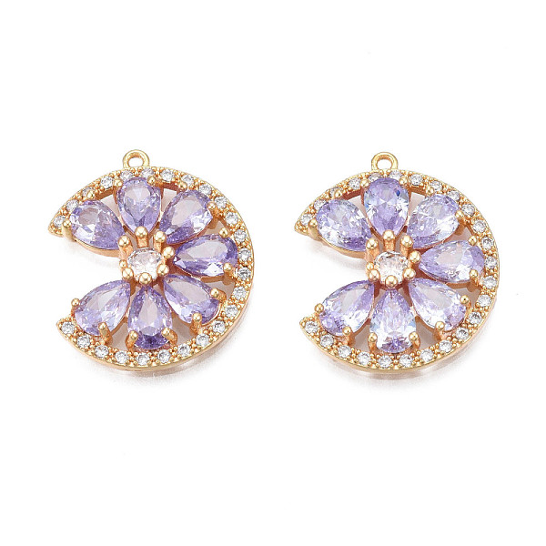 PandaHall Brass Micro Pave Cubic Zirconia Pendants, Real 18K Gold Plated, Flower, Lilac, 21.5x18x4mm, Hole: 1mm Brass+Cubic Zirconia Flower..., Purple
PandaHall Brass Micro Pave Cubic Zirconia Pendants, Real 18K Gold Plated, Flower, Lilac, 21.5x18x4mm, Hole: 1mm Brass+Cubic Zirconia Flower..., Purple