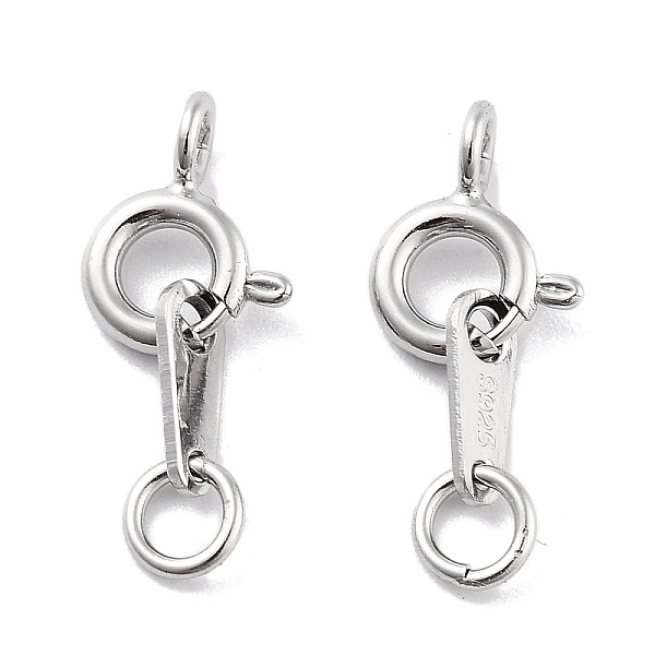 PandaHall 925 Sterling Silver Spring Ring Clasps, Real Platinum Plated, 16mm Sterling Silver
PandaHall 925 Sterling Silver Spring Ring Clasps, Real Platinum Plated, 16mm Sterling Silver