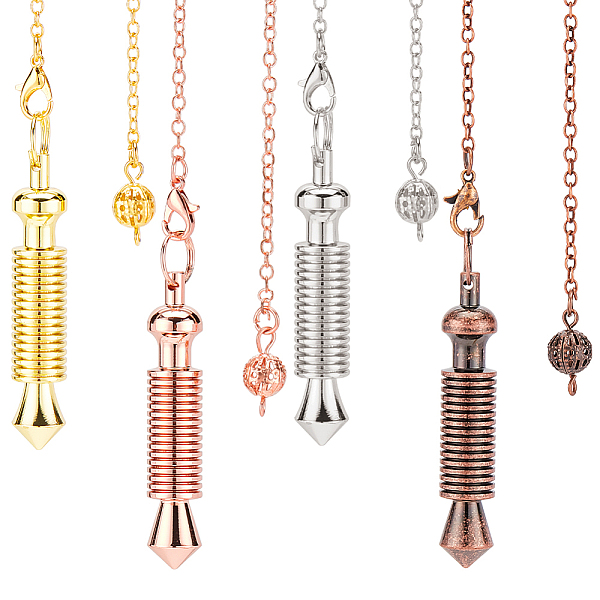 PandaHall HOBBIESAY 4Pcs 4 Colors Brass Coil Dowsing Pendulums, Spiral Pendulum, with Lobster Claw Clasps, Pointed Cone, Cadmium Free & Lead...
PandaHall HOBBIESAY 4Pcs 4 Colors Brass Coil Dowsing Pendulums, Spiral Pendulum, with Lobster Claw Clasps, Pointed Cone, Cadmium Free & Lead...
