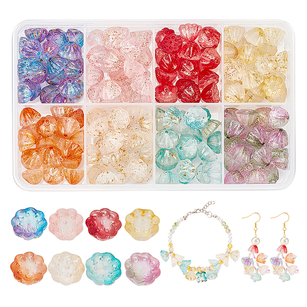 PandaHall 160Pcs 8 Colors Two Tone Transparent Spray Painted Glass Beads, with Golden Foil, Seedpod of the Lotus, Mixed Color, 11x6mm..., Multicolor
PandaHall 160Pcs 8 Colors Two Tone Transparent Spray Painted Glass Beads, with Golden Foil, Seedpod of the Lotus, Mixed Color, 11x6mm..., Multicolor