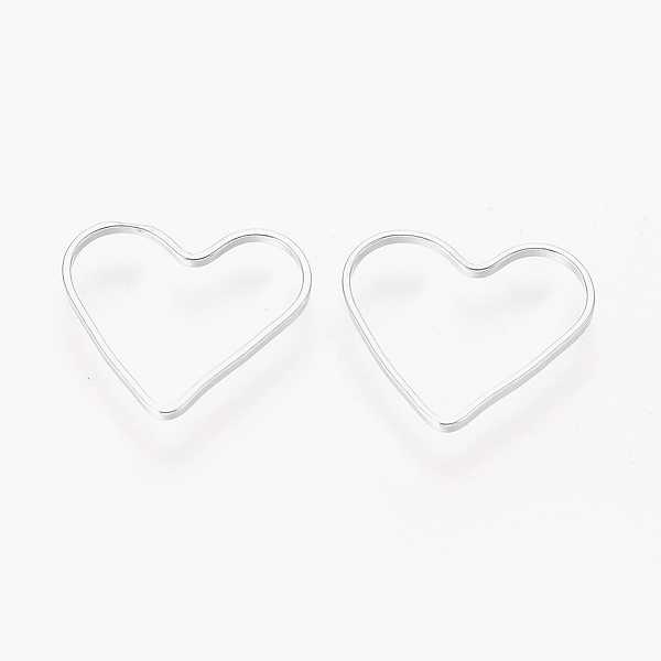 PandaHall Brass Links, Valentine's Day Jewelry Accessory, Heart, Silver Color Plated, about 13.5mm wide, 12mm long, 1mm thick Brass Heart
PandaHall Brass Links, Valentine's Day Jewelry Accessory, Heart, Silver Color Plated, about 13.5mm wide, 12mm long, 1mm thick Brass Heart
