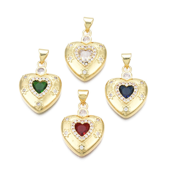 PandaHall Brass Micro Pave Clear Cubic Zirconia Pendants, with Glass and Brass Snap on Bails, Nickel Free, Real 18K Gold Plated, Heart..., Multicolor
PandaHall Brass Micro Pave Clear Cubic Zirconia Pendants, with Glass and Brass Snap on Bails, Nickel Free, Real 18K Gold Plated, Heart..., Multicolor