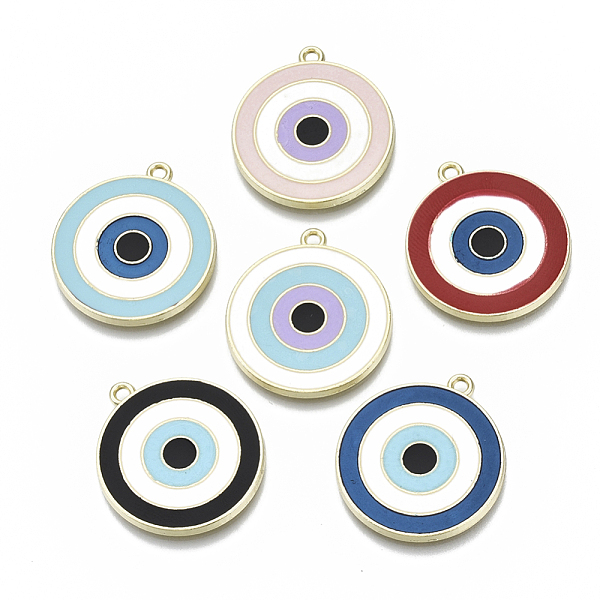 PandaHall Alloy Enamel Pendants, Cadmium Free & Lead Free, Light Gold, Flat Round with Vortex, Mixed Color, 27.5x25x2mm, Hole: 1.8mm..., Multicolor
PandaHall Alloy Enamel Pendants, Cadmium Free & Lead Free, Light Gold, Flat Round with Vortex, Mixed Color, 27.5x25x2mm, Hole: 1.8mm..., Multicolor