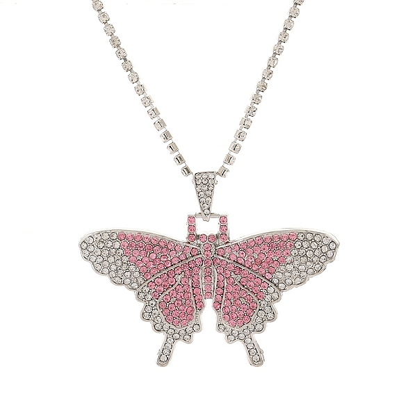 PandaHall Butterfly Rhinestone Pendant Necklaces, with Platinum Alloy Chains, Light Rose, 18.31 inch(46.5cm) Rhinestone Butterfly Pink
PandaHall Butterfly Rhinestone Pendant Necklaces, with Platinum Alloy Chains, Light Rose, 18.31 inch(46.5cm) Rhinestone Butterfly Pink