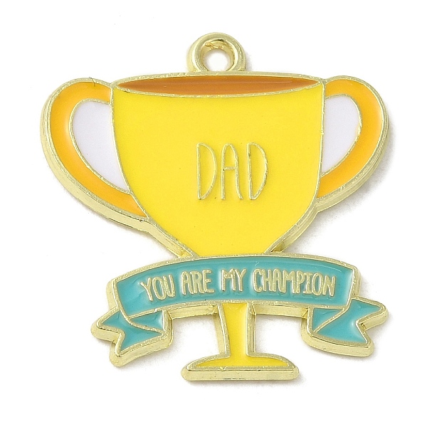 PandaHall Father's Day Alloy Enamel Pendants, Golden, Word You are My Champion, Trophy, 25x23.5x1.5mm, Hole: 1.5mm Alloy+Enamel Trophy..., Yellow
PandaHall Father's Day Alloy Enamel Pendants, Golden, Word You are My Champion, Trophy, 25x23.5x1.5mm, Hole: 1.5mm Alloy+Enamel Trophy..., Yellow