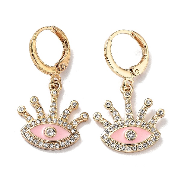 PandaHall Real 18K Gold Plated Brass Dangle Leverback Earrings, with Enamel and Cubic Zirconia, Evil Eye, Pink, 30.5x16.5mm Cubic Zirconia...
PandaHall Real 18K Gold Plated Brass Dangle Leverback Earrings, with Enamel and Cubic Zirconia, Evil Eye, Pink, 30.5x16.5mm Cubic Zirconia...