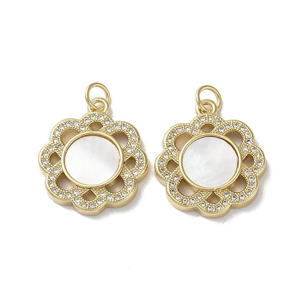 PandaHall Brass Micro Pave Cubic Zirconia Pendants, with Shell, Flower, Real 18K Gold Plated, 21x18.5x3mm, Hole: 3mm Brass+Cubic..., Clear
PandaHall Brass Micro Pave Cubic Zirconia Pendants, with Shell, Flower, Real 18K Gold Plated, 21x18.5x3mm, Hole: 3mm Brass+Cubic..., Clear