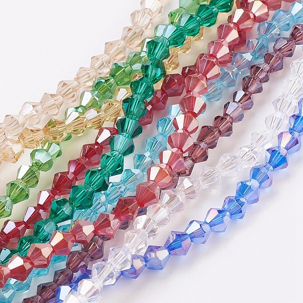PandaHall Glass Beads Strands, AB Color Plated, Faceted, Bicone, Mixed Color, 4x4mm, Hole: 1mm, about 82~85pcs/strand, 30.5~31cm Glass..., Multicolor
PandaHall Glass Beads Strands, AB Color Plated, Faceted, Bicone, Mixed Color, 4x4mm, Hole: 1mm, about 82~85pcs/strand, 30.5~31cm Glass..., Multicolor