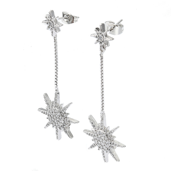 PandaHall Sun Brass Micro Pave Cubic Zirconia Dangle Stud Earrings, Long-Lasting Plated, Platinum, 51x20mm Cubic Zirconia Sun
PandaHall Sun Brass Micro Pave Cubic Zirconia Dangle Stud Earrings, Long-Lasting Plated, Platinum, 51x20mm Cubic Zirconia Sun