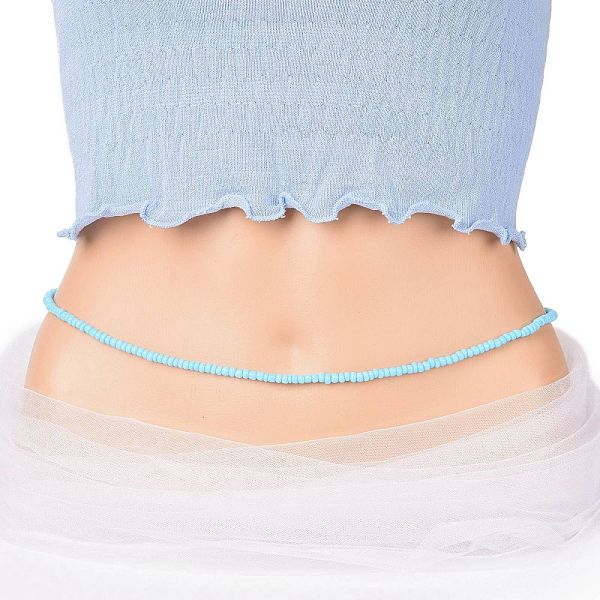 PandaHall Waist Beads, Glass Seed Beaded Stretch Waist Chain for Women, Deep Sky Blue, 31-1/2 inch(80cm), Beads: 5mm Glass
PandaHall Waist Beads, Glass Seed Beaded Stretch Waist Chain for Women, Deep Sky Blue, 31-1/2 inch(80cm), Beads: 5mm Glass