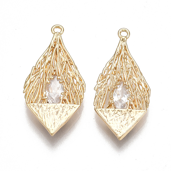 PandaHall Brass Filigree Pendants, Nickel Free, Real 18K Gold Plated, with Cubic Zirconia, Horse Eye, Clear, 28~29x13~14x3mm, Hole: 1.2mm...
PandaHall Brass Filigree Pendants, Nickel Free, Real 18K Gold Plated, with Cubic Zirconia, Horse Eye, Clear, 28~29x13~14x3mm, Hole: 1.2mm...
