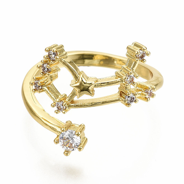 PandaHall Brass Micro Pave Clear Cubic Zirconia Cuff Rings, Open Rings, Nickel Free, 12 Constellation/Zodiac Sign, Real 16K Gold Plated...
PandaHall Brass Micro Pave Clear Cubic Zirconia Cuff Rings, Open Rings, Nickel Free, 12 Constellation/Zodiac Sign, Real 16K Gold Plated...