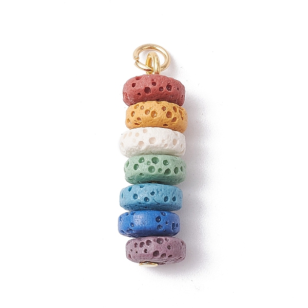 PandaHall Natural Lava Rock Dyed Beaded Pendants, Chakra Disc Charms with 304 Stainless Steel Loops, Colorful, Golden, 27.5x8mm, Hole: 3.5mm...
PandaHall Natural Lava Rock Dyed Beaded Pendants, Chakra Disc Charms with 304 Stainless Steel Loops, Colorful, Golden, 27.5x8mm, Hole: 3.5mm...