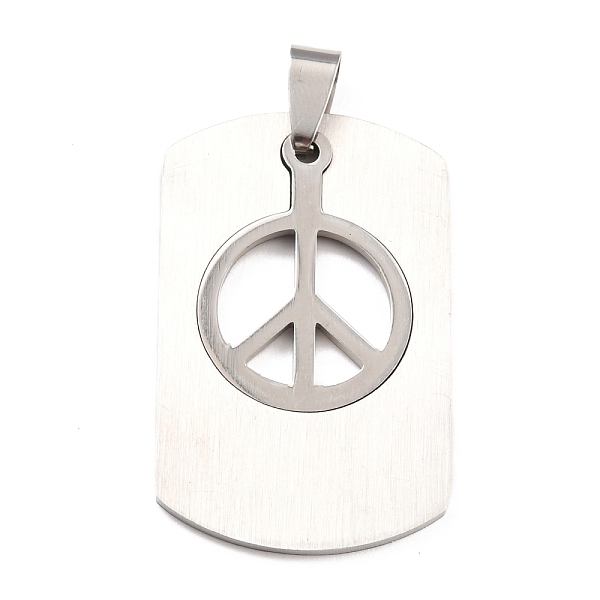 PandaHall Titanium Steel Pendants, Split Dog Tag Pendant, Rectangle with Peace Sign, Stainless Steel Color & Silver Color Plated...
PandaHall Titanium Steel Pendants, Split Dog Tag Pendant, Rectangle with Peace Sign, Stainless Steel Color & Silver Color Plated...