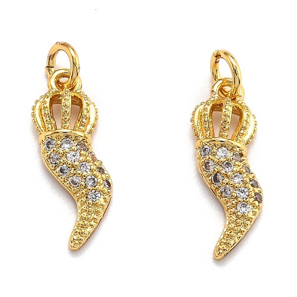 PandaHall Brass Micro Pave Cubic Zirconia Pendants, Long-Lasting Plated, Horn of Plenty, Italian Horn Cornicello, Golden, 17x5.5x3.5mm, Hole..., Clear
PandaHall Brass Micro Pave Cubic Zirconia Pendants, Long-Lasting Plated, Horn of Plenty, Italian Horn Cornicello, Golden, 17x5.5x3.5mm, Hole..., Clear