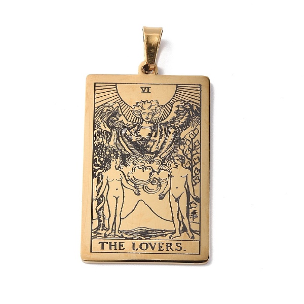 PandaHall 201 Stainless Steel Pendant, Golden, Rectangle with Tarot Pattern, The Lovers VI, 40x24x1.5mm, Hole: 4x7mm 201 Stainless Steel...
PandaHall 201 Stainless Steel Pendant, Golden, Rectangle with Tarot Pattern, The Lovers VI, 40x24x1.5mm, Hole: 4x7mm 201 Stainless Steel...