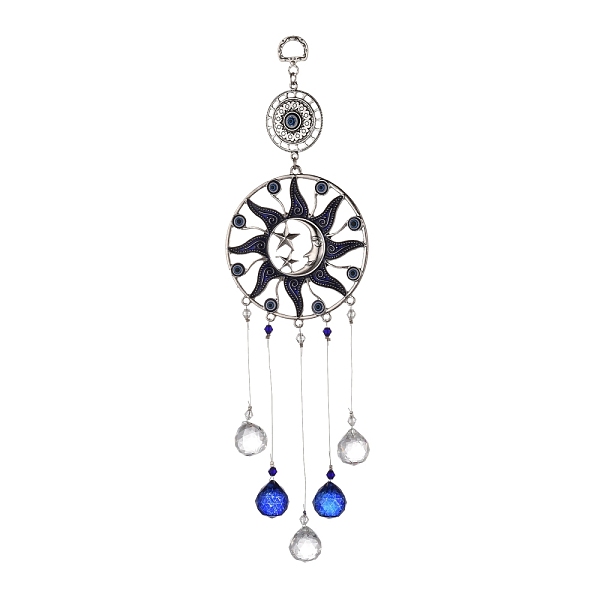 PandaHall Alloy Flat Round & Sun & Moon Turkish Blue Evil Eye Pendant Decoration, with Crystal Ceiling Chandelier Ball Prisms, for Home Wall...
PandaHall Alloy Flat Round & Sun & Moon Turkish Blue Evil Eye Pendant Decoration, with Crystal Ceiling Chandelier Ball Prisms, for Home Wall...