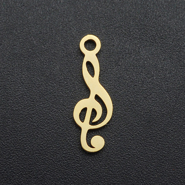 PandaHall 201 Stainless Steel Pendants, Laser Cut, Musical Note, Golden, 16.5x5x1mm, Hole: 1.6mm 201 Stainless Steel Musical Note
PandaHall 201 Stainless Steel Pendants, Laser Cut, Musical Note, Golden, 16.5x5x1mm, Hole: 1.6mm 201 Stainless Steel Musical Note