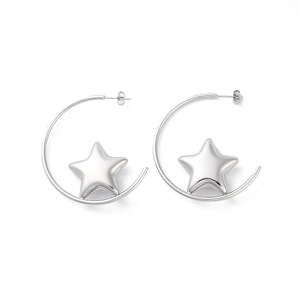 PandaHall 304 Stainless Steel Stud Earrings, Star, Stainless Steel Color, 46.5x2mm 304 Stainless Steel Star
PandaHall 304 Stainless Steel Stud Earrings, Star, Stainless Steel Color, 46.5x2mm 304 Stainless Steel Star