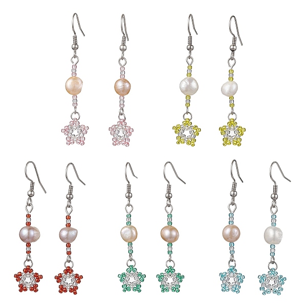 PandaHall Natural Pearl Dangle Earrings, TOHO Seed Beaded Star Long Drop Earrings with 304 Stainless Steel Pins, Mixed Color, 54x12mm Pearl..., Multicolor
PandaHall Natural Pearl Dangle Earrings, TOHO Seed Beaded Star Long Drop Earrings with 304 Stainless Steel Pins, Mixed Color, 54x12mm Pearl..., Multicolor
