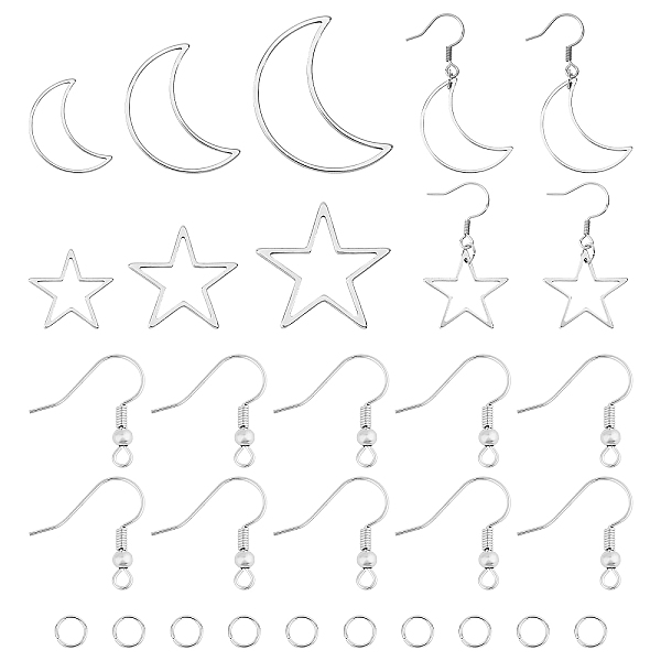 PandaHall DIY 304 Stainless Steel Earring Making Kits, Including Linking Rings & Jump Rings & Earring Hooks, Star & Moon, Stainless Steel...
PandaHall DIY 304 Stainless Steel Earring Making Kits, Including Linking Rings & Jump Rings & Earring Hooks, Star & Moon, Stainless Steel...