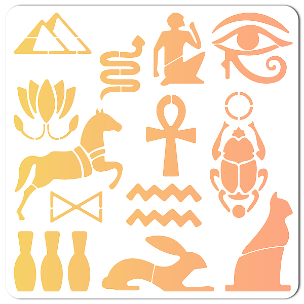 PandaHall GORGECRAFT 12"X12"Egyptian Symbol Stencil Hieroglyphic Pyramid Templates Animal Eye Pattern Reusable Plastic Drawing Painting..., White
PandaHall GORGECRAFT 12"X12"Egyptian Symbol Stencil Hieroglyphic Pyramid Templates Animal Eye Pattern Reusable Plastic Drawing Painting..., White
