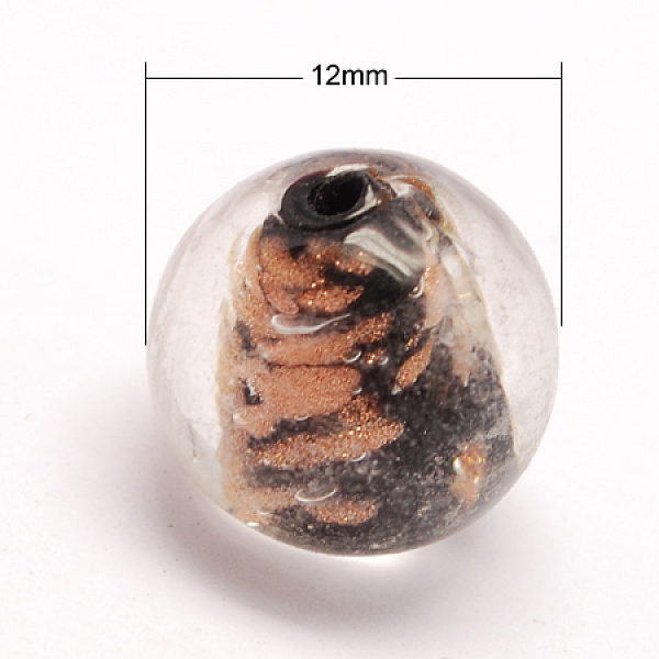 PandaHall Handmade Gold Sand Lampwork Beads, Round, Black, 12mm, Hole: 1mm Lampwork Round Black
PandaHall Handmade Gold Sand Lampwork Beads, Round, Black, 12mm, Hole: 1mm Lampwork Round Black