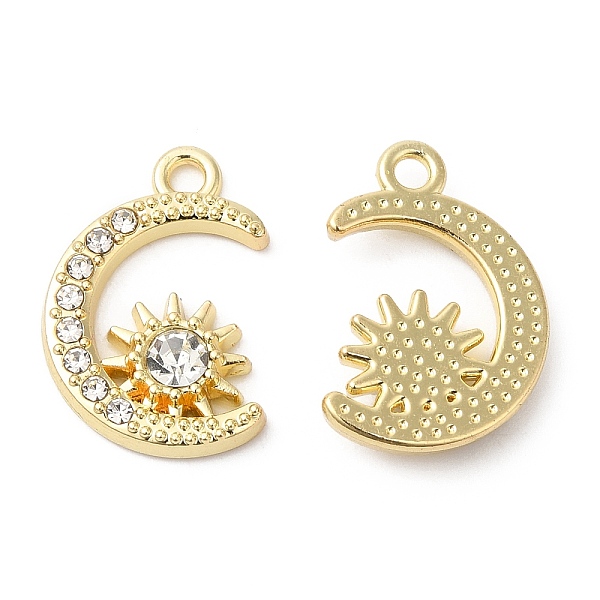 PandaHall Alloy Rhinestone Pendants, Moon & Star Charms, Golden, 19x13x3.5mm, Hole: 1.8mm Alloy+Rhinestone Moon Clear
PandaHall Alloy Rhinestone Pendants, Moon & Star Charms, Golden, 19x13x3.5mm, Hole: 1.8mm Alloy+Rhinestone Moon Clear
