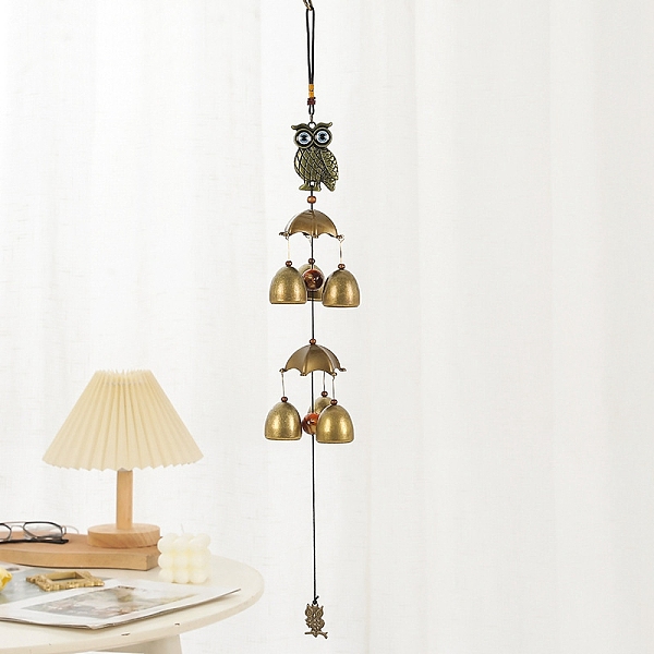 PandaHall Evil Eye Style Brass Bell Wind Chimes, for Home Room Hanging Decoration, Owl, 560mm Brass Owl
PandaHall Evil Eye Style Brass Bell Wind Chimes, for Home Room Hanging Decoration, Owl, 560mm Brass Owl