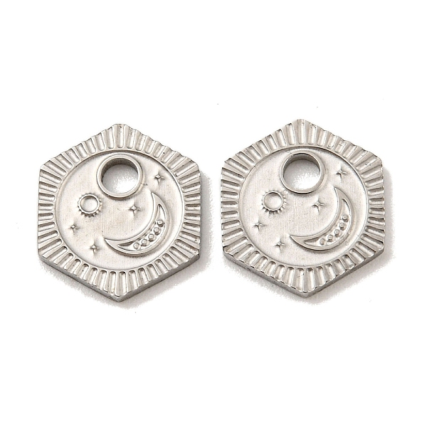 PandaHall 316 Surgical Stainless Steel Charms, Hexagon with Moon Charm, Stainless Steel Color, 10x11x1mm, Hole: 2mm 316 Surgical Stainless...
PandaHall 316 Surgical Stainless Steel Charms, Hexagon with Moon Charm, Stainless Steel Color, 10x11x1mm, Hole: 2mm 316 Surgical Stainless...