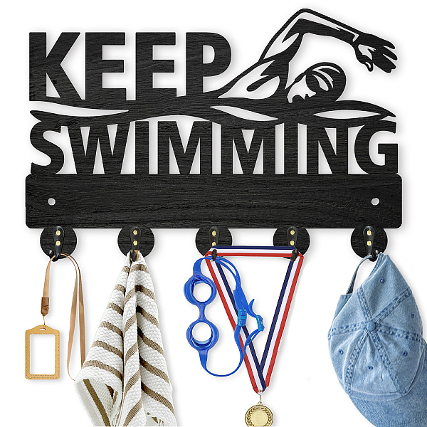 PandaHall Wood & Iron Wall Mounted Hook Hangers, Decorative Organizer Rack, with 2Pcs Screws, 5 Hooks for Bag Clothes Key Scarf Hanging..., Black
PandaHall Wood & Iron Wall Mounted Hook Hangers, Decorative Organizer Rack, with 2Pcs Screws, 5 Hooks for Bag Clothes Key Scarf Hanging..., Black