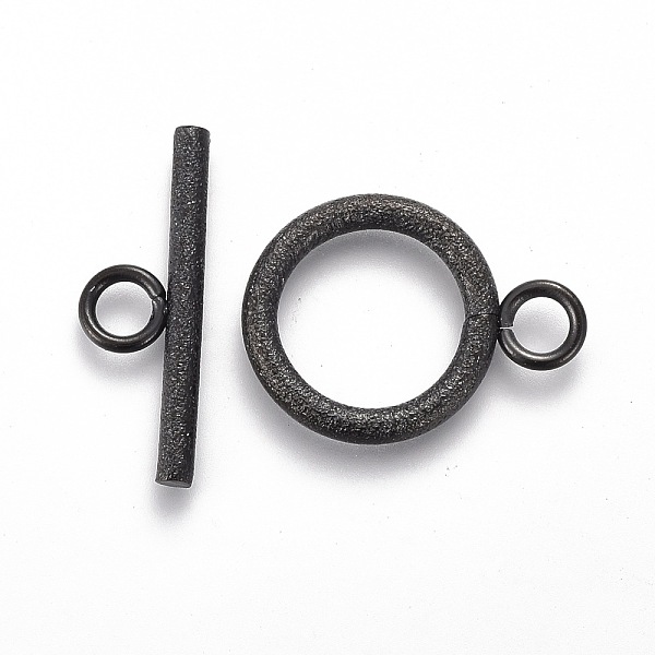 PandaHall 304 Stainless Steel Toggle Clasps, for DIY Jewelry Making, Textured, Ring, Electrophoresis Black, Bar: 7x20x2mm, Hole: 3mm, Ring...
PandaHall 304 Stainless Steel Toggle Clasps, for DIY Jewelry Making, Textured, Ring, Electrophoresis Black, Bar: 7x20x2mm, Hole: 3mm, Ring...