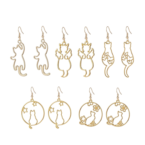 PandaHall Zinc Alloy Hollow Out Cat Dangle Earrings, 304 Stainless Steel Long Drop Earrings for Women, Mixed Shape, Golden, 54.5~63mm, Pin...
PandaHall Zinc Alloy Hollow Out Cat Dangle Earrings, 304 Stainless Steel Long Drop Earrings for Women, Mixed Shape, Golden, 54.5~63mm, Pin...