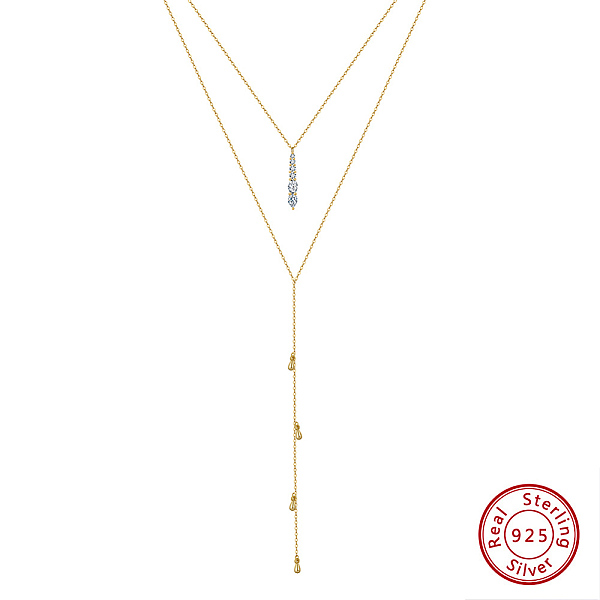 PandaHall 925 Sterling Silver Double Layer Necklaces, Micro Pave 5A Cubic Zirconia, Real 14K Gold Plated, 15.98 inch(40.6cm) Sterling Silver..., Clear
PandaHall 925 Sterling Silver Double Layer Necklaces, Micro Pave 5A Cubic Zirconia, Real 14K Gold Plated, 15.98 inch(40.6cm) Sterling Silver..., Clear