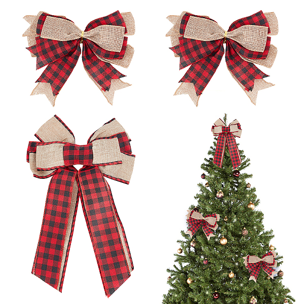 PandaHall AHADEMAKER 3Pcs 2 Style Tartan Pattern Linen Type Cloth Bowknot Display Decoration, with Iron Twist Tie, Christmas Theme, Red...
PandaHall AHADEMAKER 3Pcs 2 Style Tartan Pattern Linen Type Cloth Bowknot Display Decoration, with Iron Twist Tie, Christmas Theme, Red...