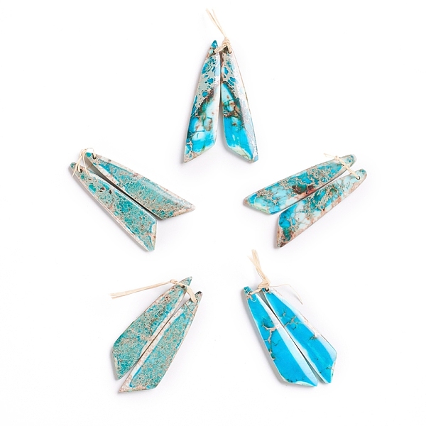 PandaHall Natural Imperial Jasper Pendants, for Jewelry Making, Dyed, Wing, 43~44.5x10~11x3.5~5mm, Hole: 1.2mm Imperial Jasper Wing
PandaHall Natural Imperial Jasper Pendants, for Jewelry Making, Dyed, Wing, 43~44.5x10~11x3.5~5mm, Hole: 1.2mm Imperial Jasper Wing