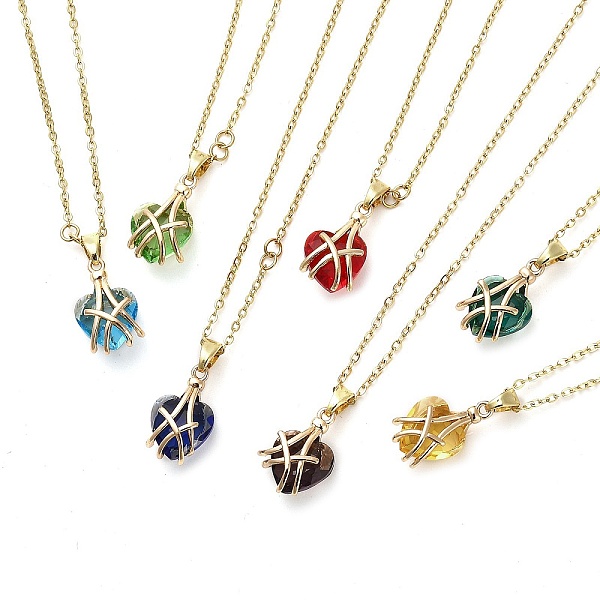 PandaHall Heart Glass Pendant Necklaces, with Light Gold Brass Cable Chains, Mixed Color, 16.06 inch(40.8cm) Brass Heart Multicolor
PandaHall Heart Glass Pendant Necklaces, with Light Gold Brass Cable Chains, Mixed Color, 16.06 inch(40.8cm) Brass Heart Multicolor