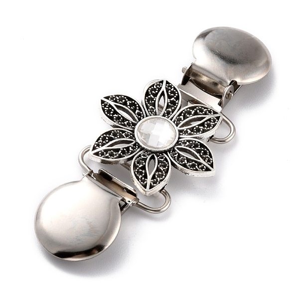 PandaHall Vintage Alloy with Rhinestone Cardigan Clips, Sweater Collar Clips, Flower, Antique Silver & Platinum, 91mm Alloy+Rhinestone Clear
PandaHall Vintage Alloy with Rhinestone Cardigan Clips, Sweater Collar Clips, Flower, Antique Silver & Platinum, 91mm Alloy+Rhinestone Clear