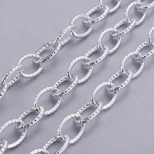 PandaHall Aluminum Cable Chains, Textured, Unwelded, Silver Color Plated, 20x14x3mm Aluminum Silver
PandaHall Aluminum Cable Chains, Textured, Unwelded, Silver Color Plated, 20x14x3mm Aluminum Silver