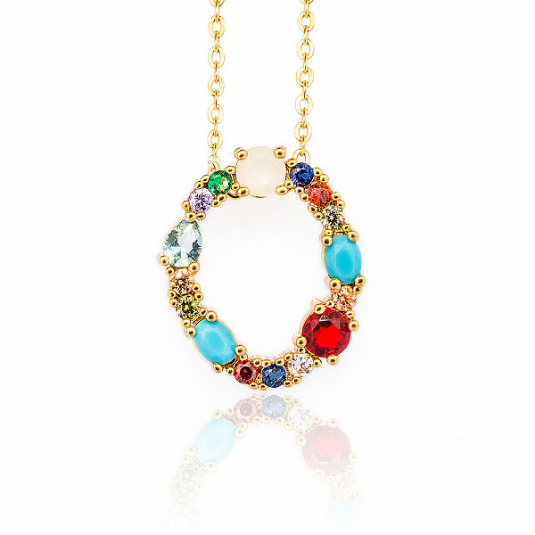 PandaHall Golden Brass Micro Pave Cubic Zirconia Initial Pendants Necklaces, with Cable Chains, Colorful, Letter, Letter.O, 17.9~18.1 inch...
PandaHall Golden Brass Micro Pave Cubic Zirconia Initial Pendants Necklaces, with Cable Chains, Colorful, Letter, Letter.O, 17.9~18.1 inch...