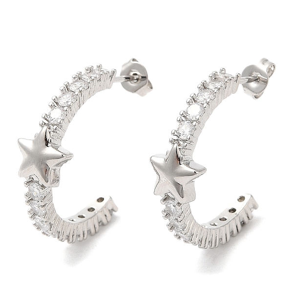 PandaHall Clear Cubic Zirconia Arch with Star Stud Earrings, Rack Plating Brass Earrings for Women, Platinum, 24x8mm Cubic Zirconia Star...
PandaHall Clear Cubic Zirconia Arch with Star Stud Earrings, Rack Plating Brass Earrings for Women, Platinum, 24x8mm Cubic Zirconia Star...