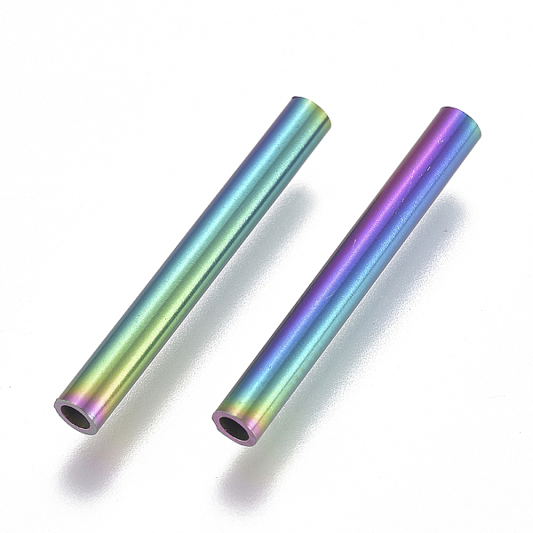 PandaHall Ion Plating(IP) 304 Stainless Steel Tube Beads, Rainbow Color, 25x3mm, Hole: 2mm 304 Stainless Steel Tube
PandaHall Ion Plating(IP) 304 Stainless Steel Tube Beads, Rainbow Color, 25x3mm, Hole: 2mm 304 Stainless Steel Tube
