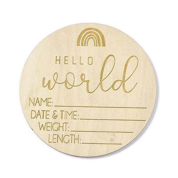 PandaHall Wooden Hello World Baby Photo Props, Birth Announcement Plaques, Wooden Growth Milestone Signs, Flat Round, 9.9x0.3cm Wood Flat...
PandaHall Wooden Hello World Baby Photo Props, Birth Announcement Plaques, Wooden Growth Milestone Signs, Flat Round, 9.9x0.3cm Wood Flat...