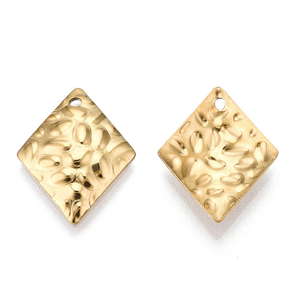 PandaHall Ion Plating(IP) 304 Stainless Steel Pendants, Textured, Rhombus Charm, Real 18K Gold Plated, 19x15x2.5mm, Hole: 1.2mm 304...
PandaHall Ion Plating(IP) 304 Stainless Steel Pendants, Textured, Rhombus Charm, Real 18K Gold Plated, 19x15x2.5mm, Hole: 1.2mm 304...